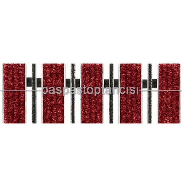 Alüminyum Paspas Bukle Halı Fitilli ve Fırça Sıyırıcılı UM1000F Kırmızı