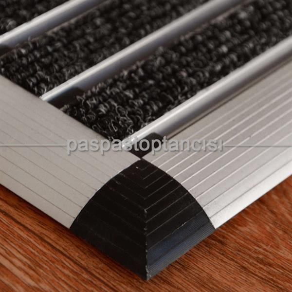 Alüminyum Paspas Bukle Halı Fitilli ve Yivli PVC Fitilli SM1020 Gri