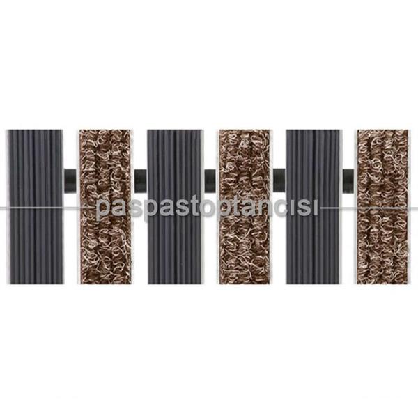 Alüminyum Paspas Bukle Halı Fitilli ve Yivli PVC Fitilli UM1020 Bej