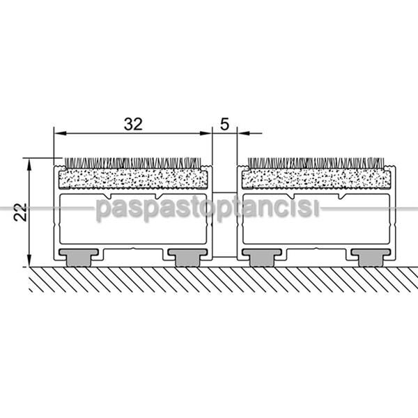 Alüminyum Paspas Exclusive Halı Fitilli UM3000 Bej