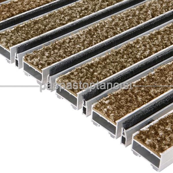 Alüminyum Paspas Exclusive Halı Fitilli ve Fırça Sıyırıcılı UM3000F Bej