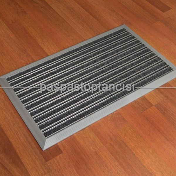 Alüminyum Paspas Exclusive Halı Fitilli ve Fırça Sıyırıcılı UM3000F Gri