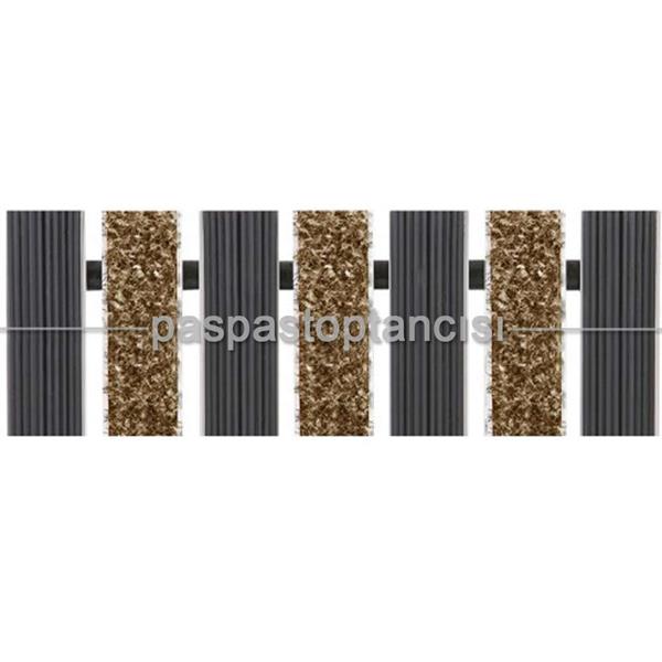 Alüminyum Paspas Exclusive Halı Fitilli ve Yivli PVC Fitilli UM3020 Bej