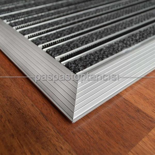 Alüminyum Paspas Exclusive Halı Fitilli ve Fırça Sıyırıcılı UM3000F Gri