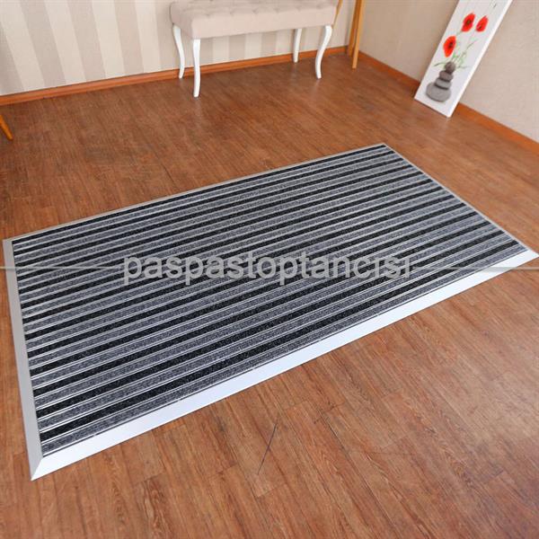 Alüminyum Paspas Halı Fitilli Siyah - Gri