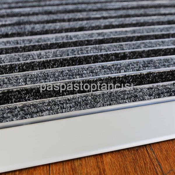 Alüminyum Paspas Halı Fitilli Siyah - Gri