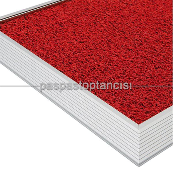 Alüminyum Paspas Kıvırcık Hijyen Paspas HM1000 Kırmızı