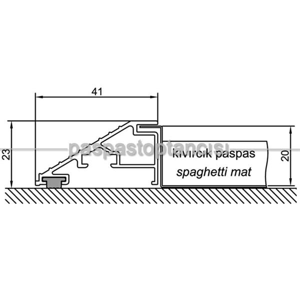 Alüminyum Paspas Kıvırcık Hijyen Paspas HM1000 Kırmızı