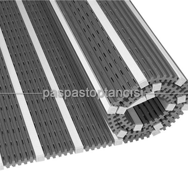 Alüminyum Paspas Yivli PVC Fitilli DM9000 Gri