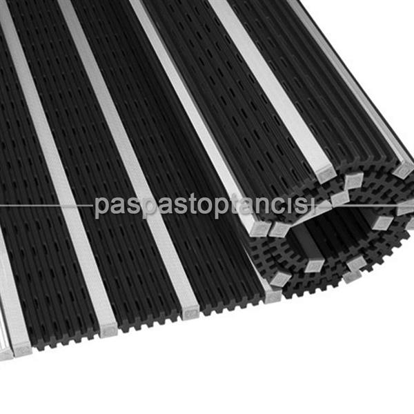 Alüminyum Paspas Yivli PVC Fitilli DM9000 Siyah