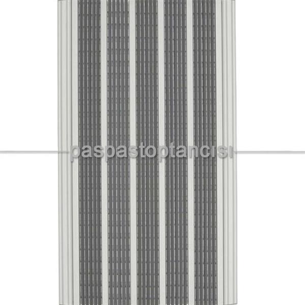 Alüminyum Paspas Yivli PVC Fitilli DM9000 Gri