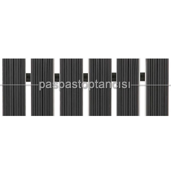 Alüminyum Paspas Yivli PVC Fitilli UM2000 Siyah