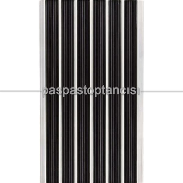 Alüminyum Paspas Yivli Termoplastik Fitilli DM8000 Siyah