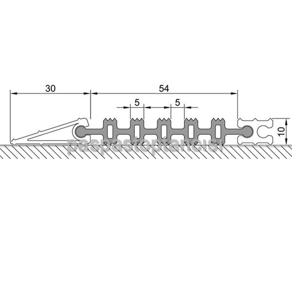 Alüminyum Paspas Yivli Termoplastik Fitilli DM8000 Siyah