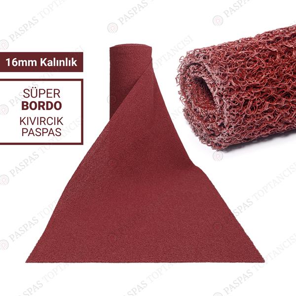 Bordo Kıvırcık Paspas 16 mm