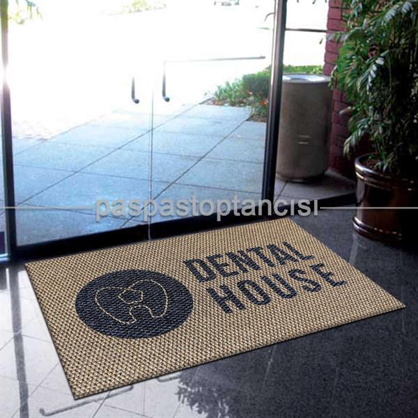 Diş Klinikleri için Logolu Bej Paspas