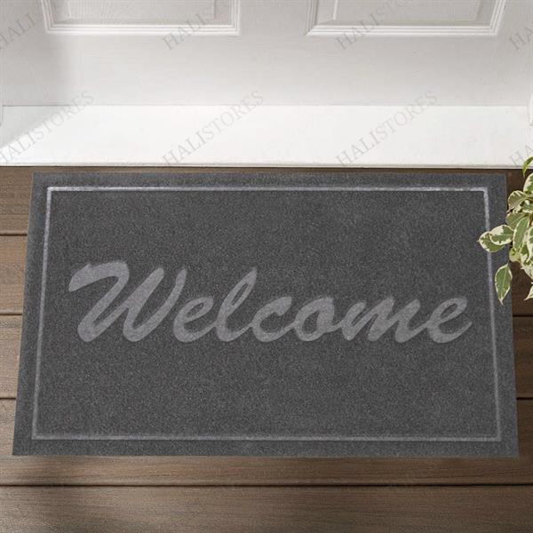 Kabartmalı Welcome Gri Kapı Paspası