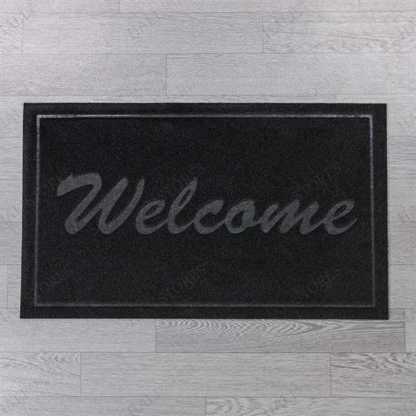 Kabartmalı Welcome Siyah Kapı Paspası