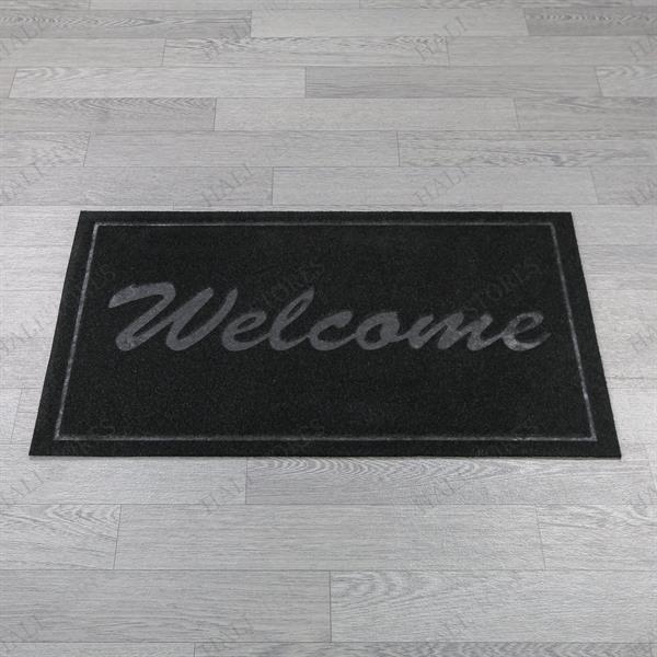 Kabartmalı Welcome Siyah Kapı Paspası