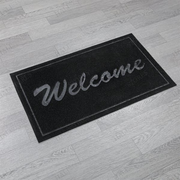Kabartmalı Welcome Siyah Kapı Paspası