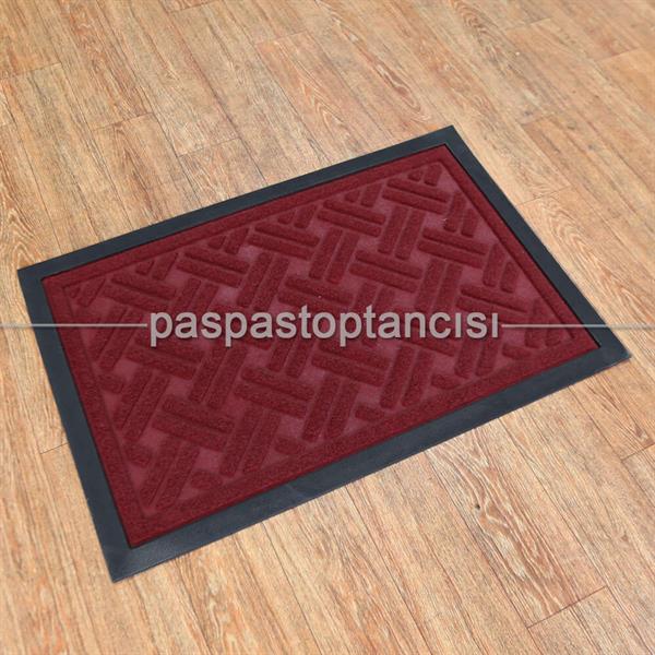 Kapı Paspası Halı Paspas Çizgi Bordo