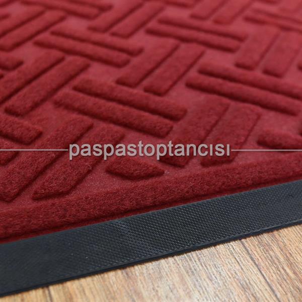 Kapı Paspası Halı Paspas Çizgi Bordo
