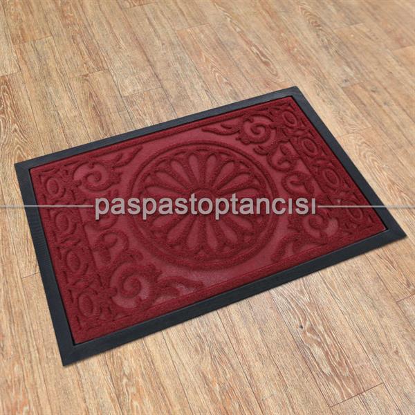 Kapı Paspası Halı Paspas Papatya Bordo