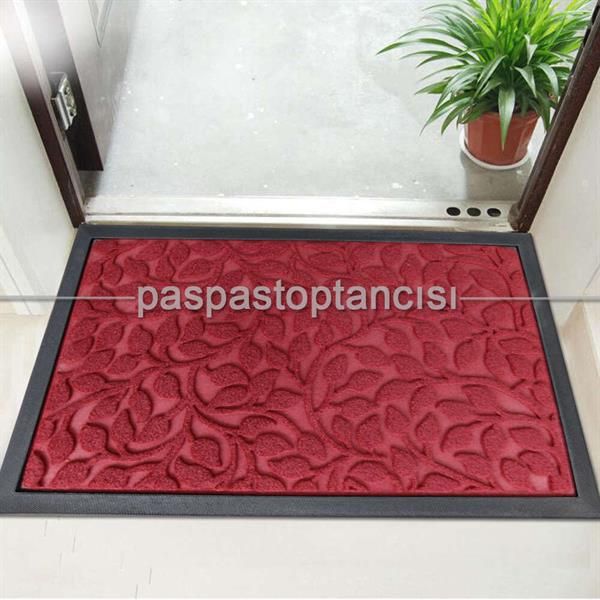 Kapı Paspası Halı Paspas Sarmaşık Bordo