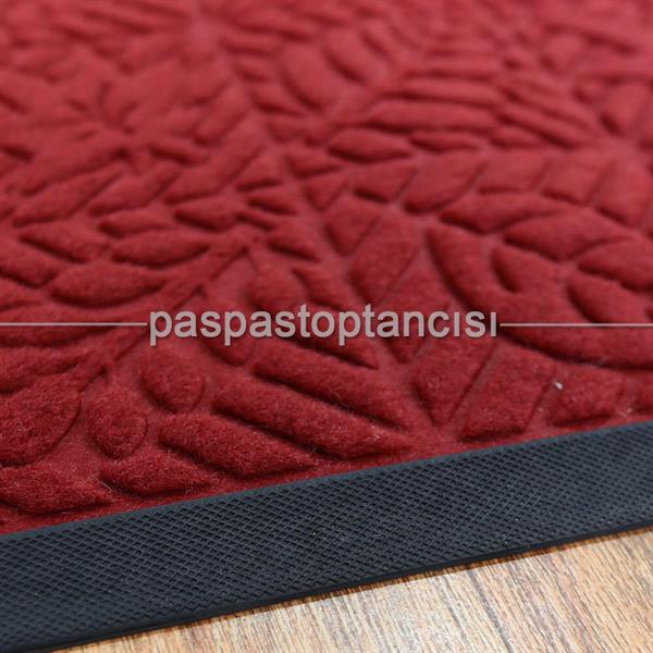 Kapı Paspası Halı Paspas Yapraklar Bordo