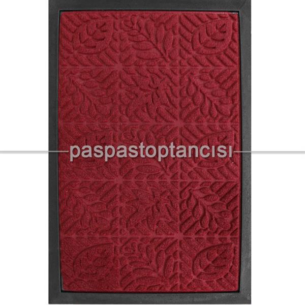 Kapı Paspası Halı Paspas Yapraklar Bordo