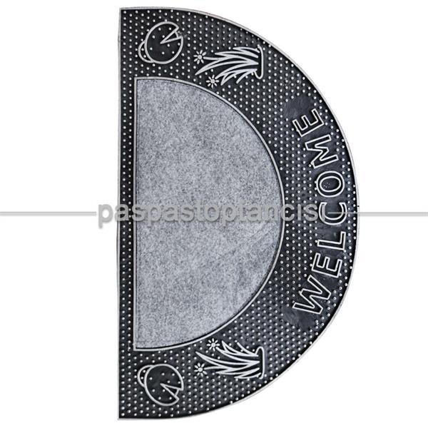 Kapı Paspası Yarım Ay Welcome Gri