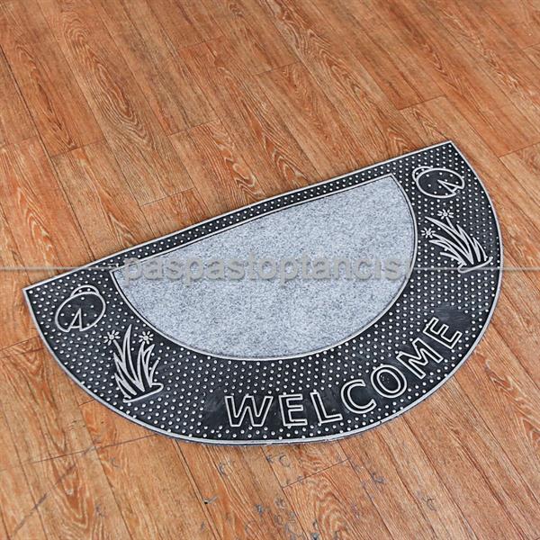 Kapı Paspası Yarım Ay Welcome Gri