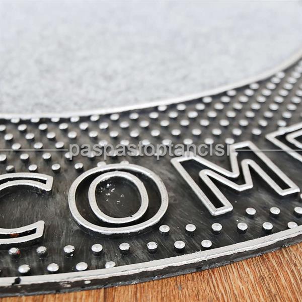 Kapı Paspası Yarım Ay Welcome Gri