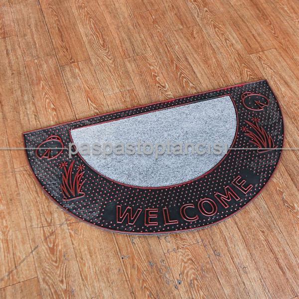 Kapı Paspası Yarım Ay Welcome Kırmızı