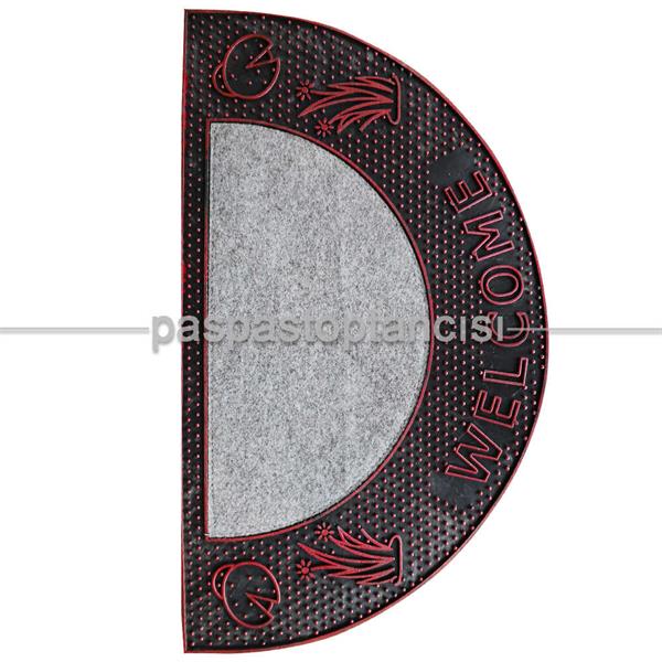 Kapı Paspası Yarım Ay Welcome Kırmızı