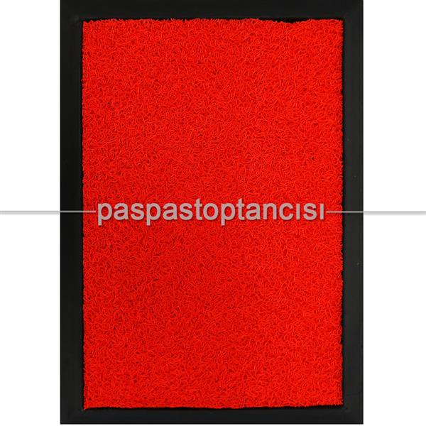 Kırmızı Kıvırcık Paspaslı Kauçuk Hijyen Paspas