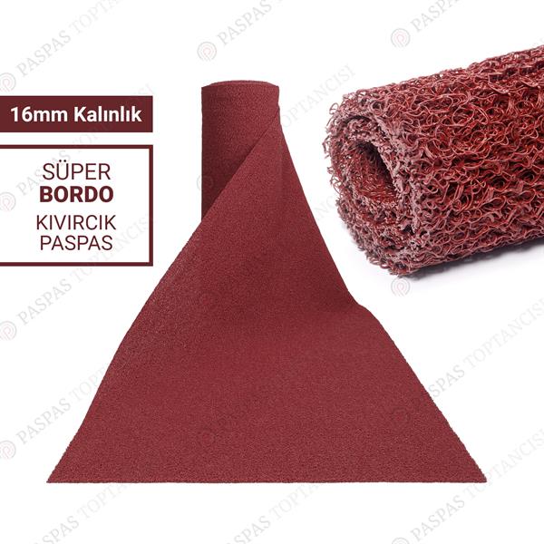 Kıvırcık Paspas Süper 16 mm Bordo