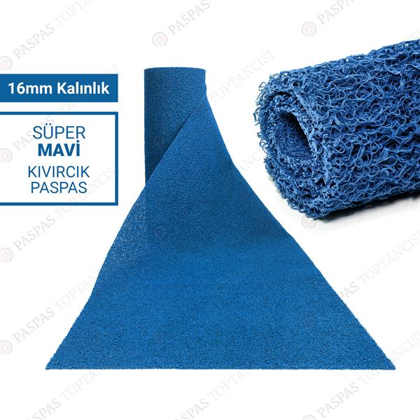 Kıvırcık Paspas Süper 16 mm Mavi