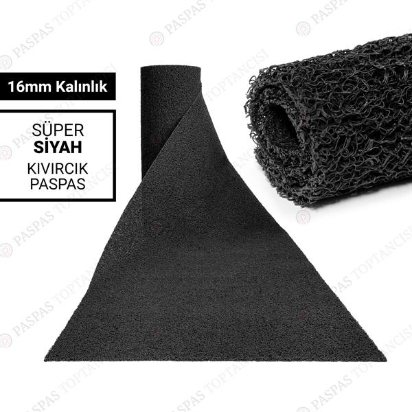 Kıvırcık Paspas Süper 16 mm Siyah