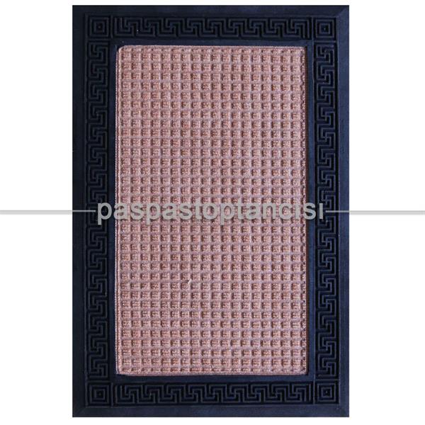 Lastik Kenarlı Bej Halı Paspas