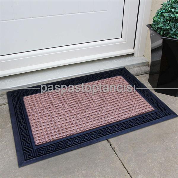 Lastik Kenarlı Bej Halı Paspas