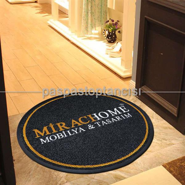 Mobilya Firmaları için Logolu Yuvarlak Halı Paspas