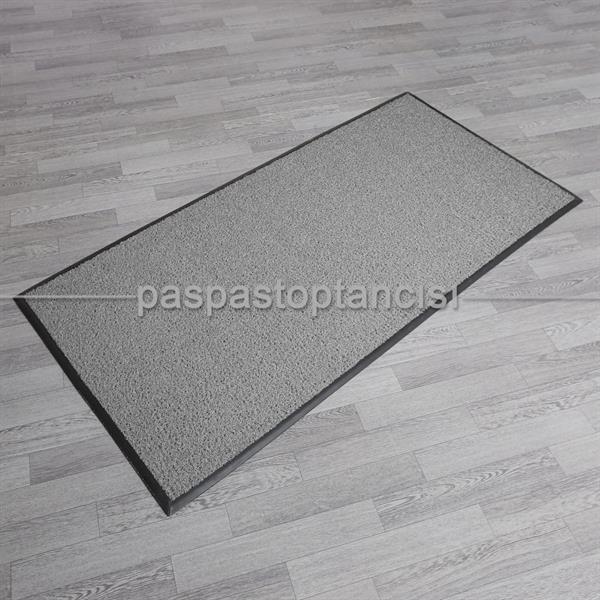 Özel Kauçuk Kenarlıklı Kaymaz Gri Kıvırcık Paspas