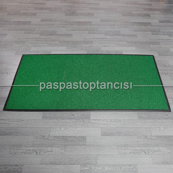 Özel Kauçuk Kenarlıklı Kaymaz Yeşil Kıvırcık Paspas