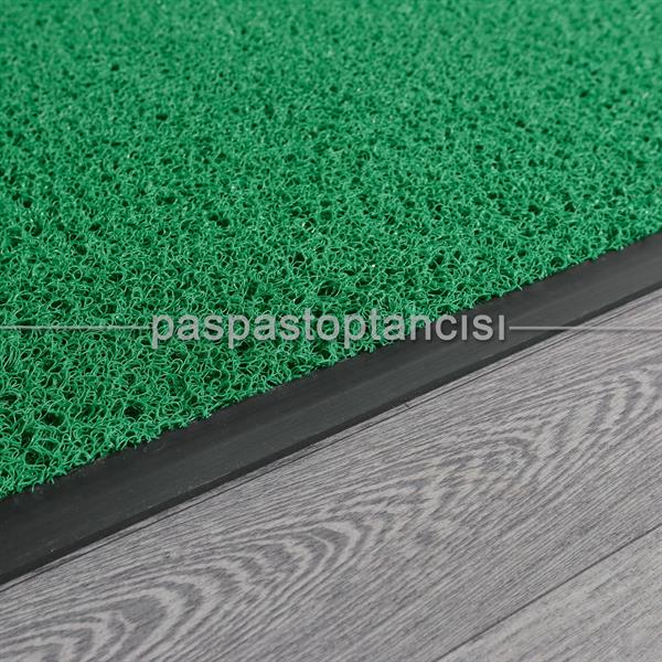 Özel Kauçuk Kenarlıklı Kaymaz Yeşil Kıvırcık Paspas