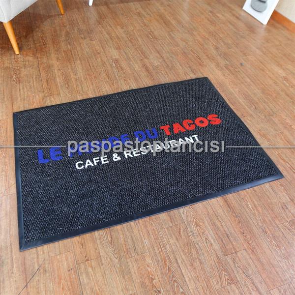 Restaurant için Logolu Siyah Paspas