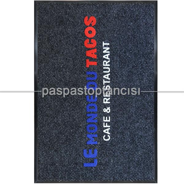 Restaurant için Logolu Siyah Paspas