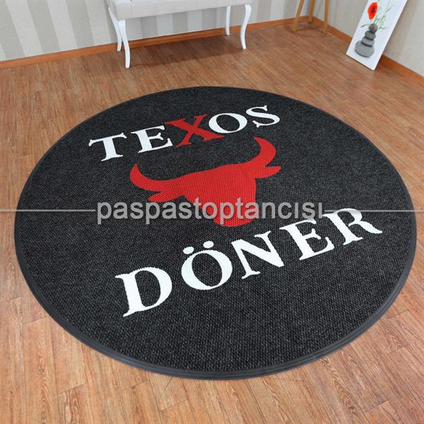 Restaurant için Logolu Yuvarlak Paspas