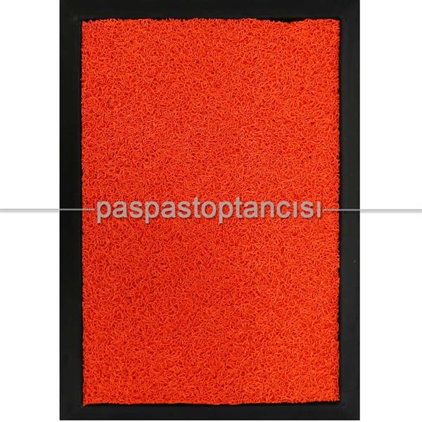 Turuncu Kıvırcık Paspaslı Kauçuk Hijyen Paspas