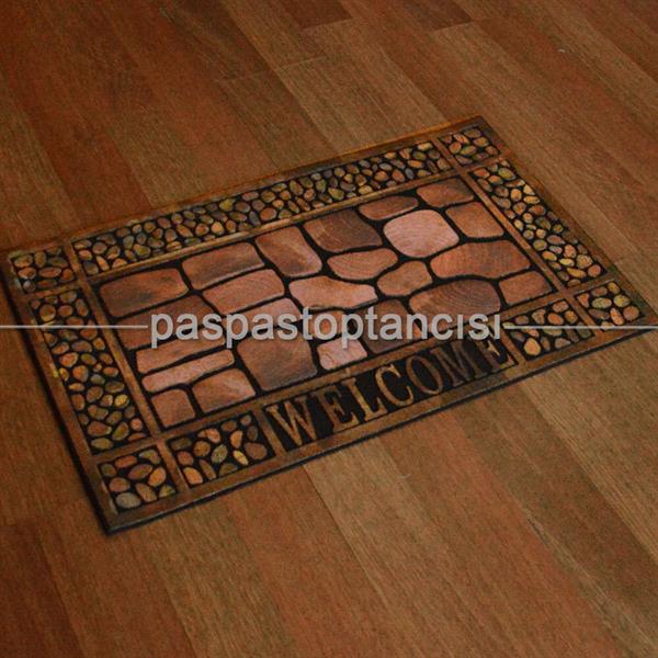 Welcome Yazılı Kapı Paspası Antik 15